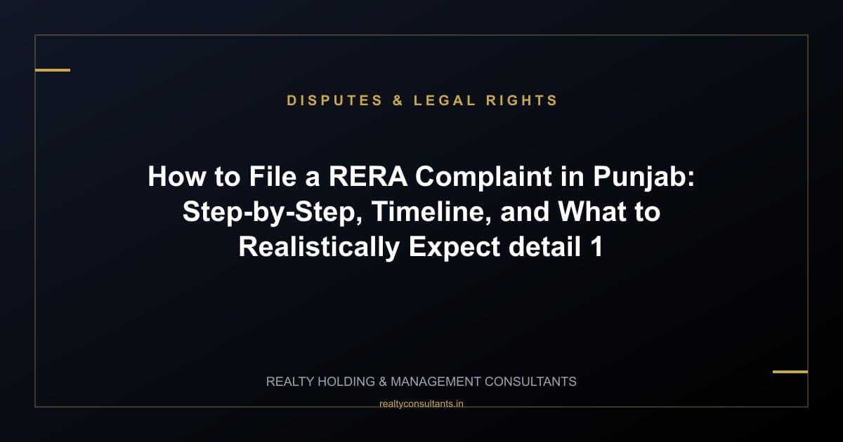 How to File a RERA Complaint in Punjab: Step-by-Step, Timeline, and What to Realistically Expect - context image 1