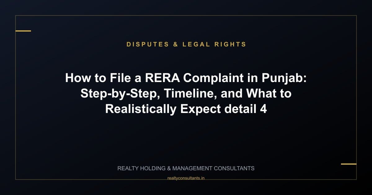 How to File a RERA Complaint in Punjab: Step-by-Step, Timeline, and What to Realistically Expect - context image 4