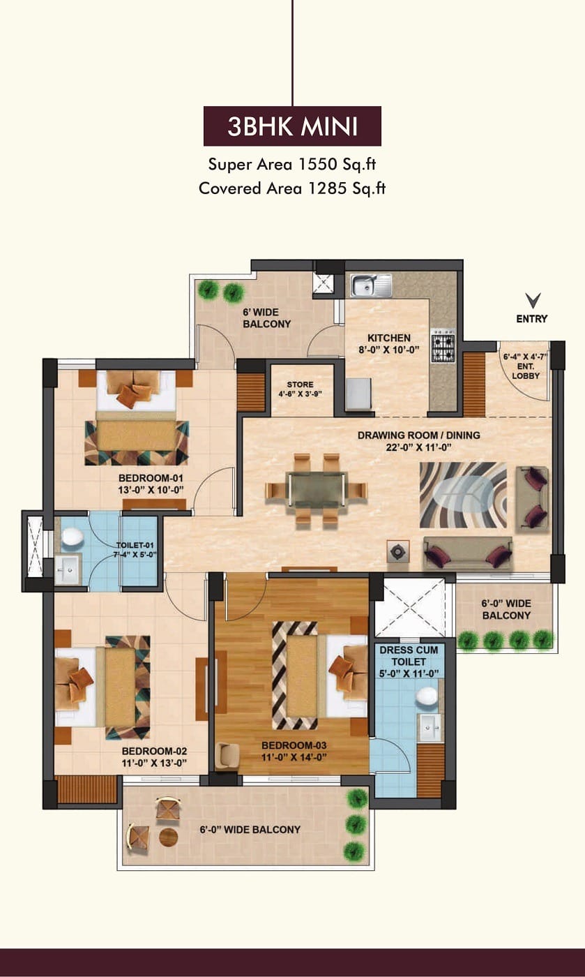 The Medallion, Sector 82-A (IT City), Mohali — 3 BHK, 3+1 BHK and 4 BHK High-Rise Apartments with Penthouses on 200-ft Airport Road - Property Gallery Image | Realty Holding & Management Consultants