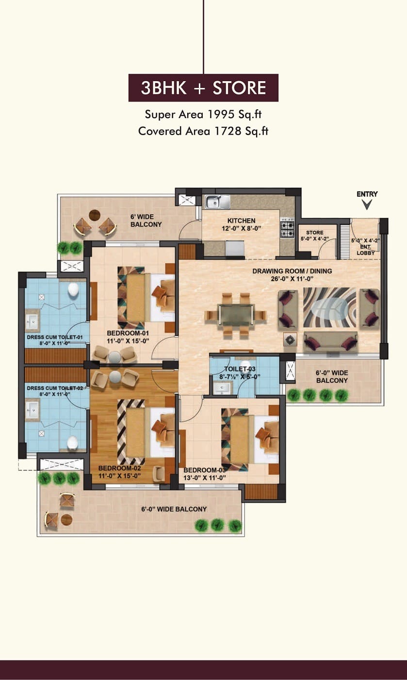 The Medallion, Sector 82-A (IT City), Mohali — 3 BHK, 3+1 BHK and 4 BHK High-Rise Apartments with Penthouses on 200-ft Airport Road 3 - Property Gallery Image | Realty Holding & Management Consultants